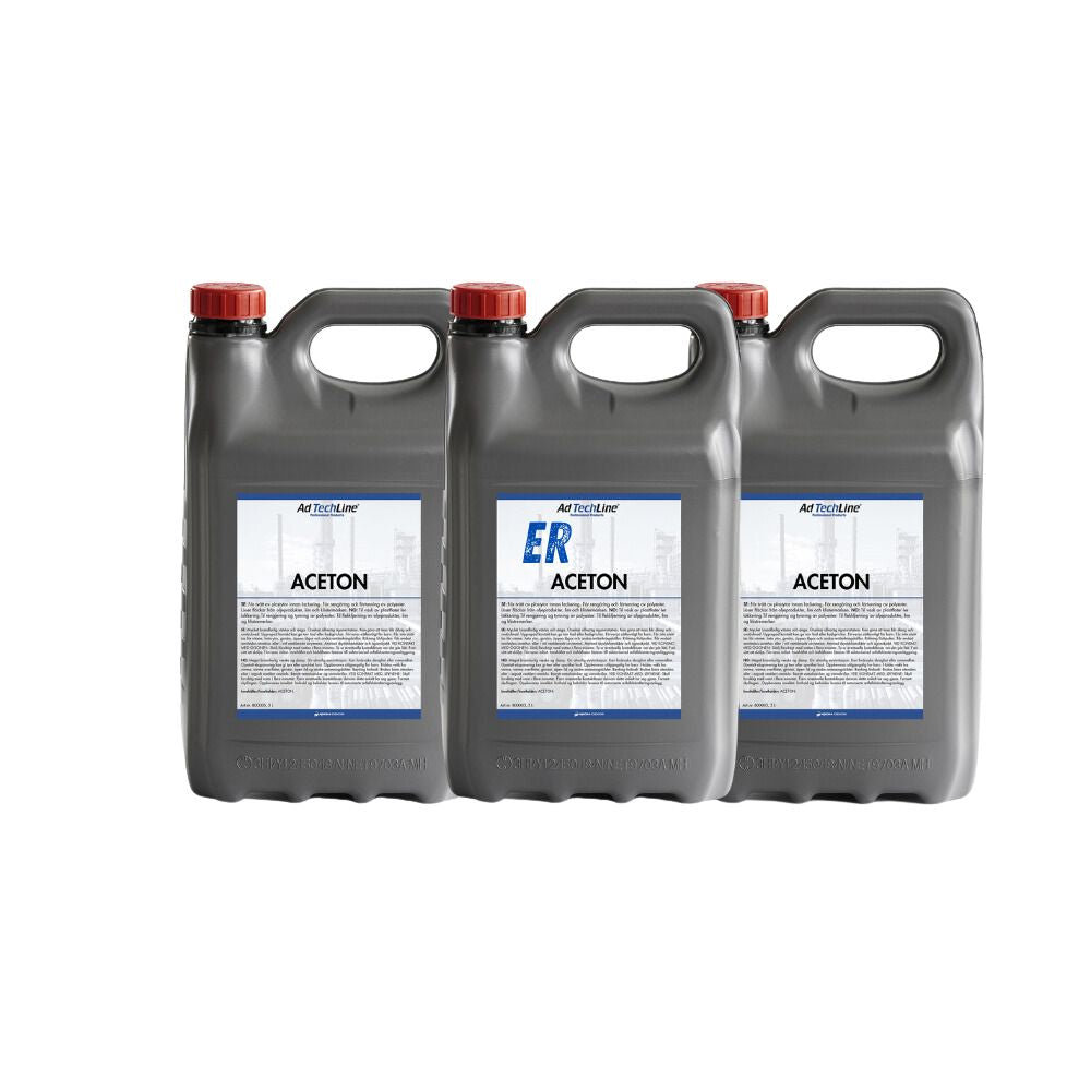 Aceton 3x5 Liter – kraftfullt lösningsmedel för rengöring, förtunning & fläckborttagning