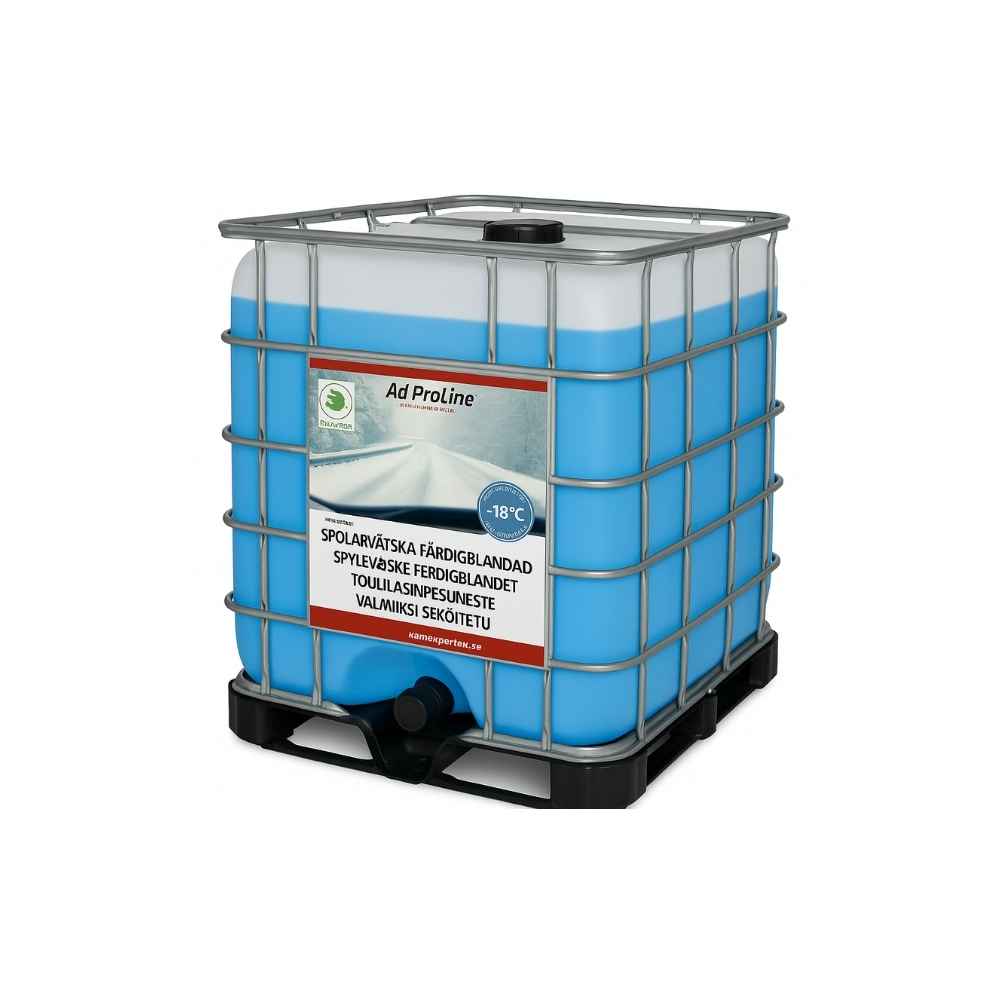 AdProLine® Färdigblandad Spolarvätska 1000 Liter, frostskydd -18°C, fri frakt och miljömärkt.
