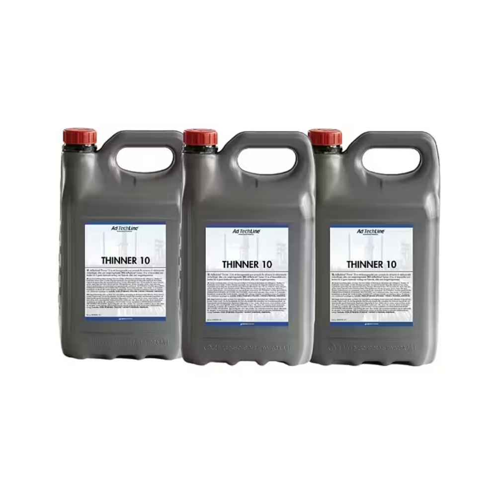 AdTechLine Thinner 10 – 3x5 liter dunkar med effektivt lösningsmedel för oljebaserade färger och rengöring.