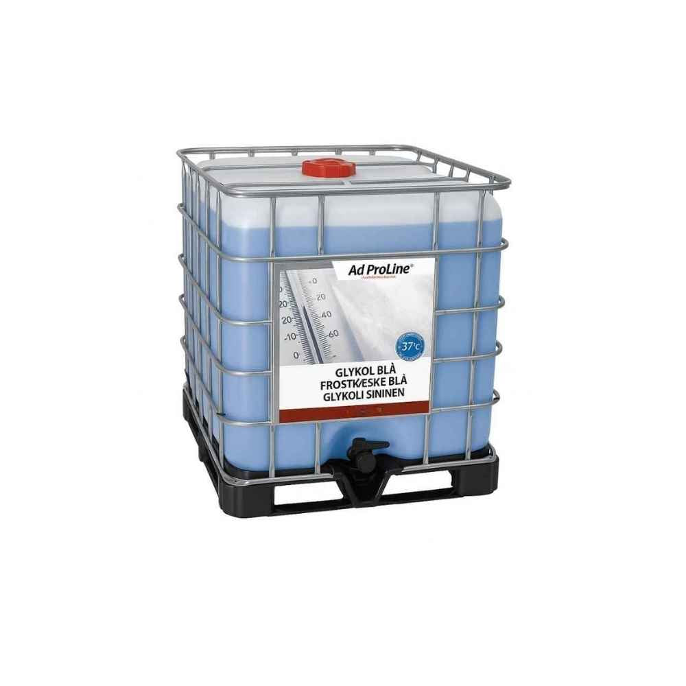 AdProLine® Glykol Blå 1000L -37°C – Färdigblandad kylarglykol för alla vätskekylda motorer med effektivt frost- och korrosionsskydd