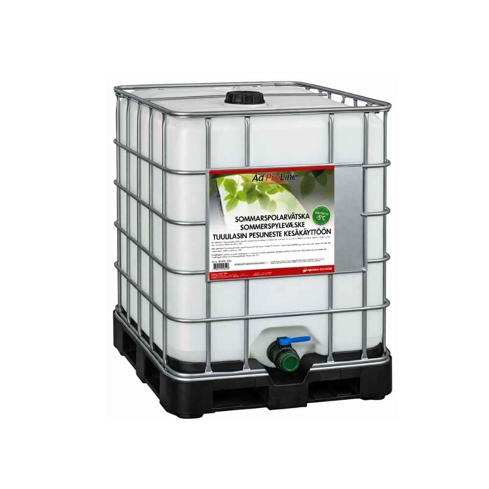 AdProLine® Sommarspolarvätska 1000L: Effektiv mot smuts och insekter, frostskydd till -5°C.
