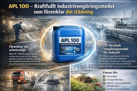 APL 100 – lågskummande industrirengöringsmedel som effektivt löser fett, olja och proteiner