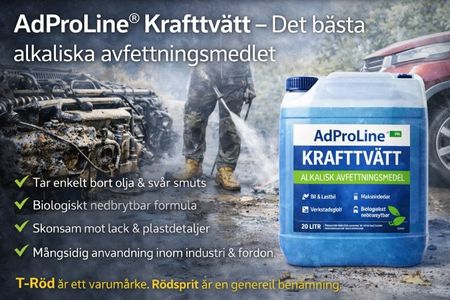 AdProLine Krafttvätt – alkaliskt avfettningsmedel för fordon och verkstad.