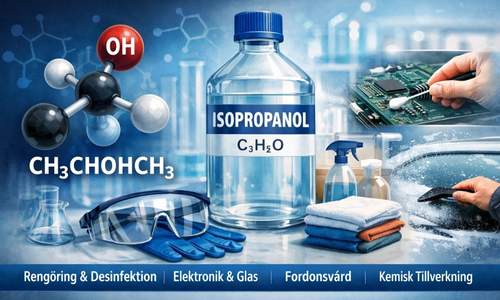 Flaska med isopropanol som används för rengöring och desinfektion.
