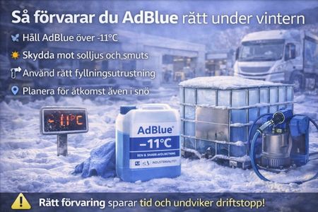 Förvaring av AdBlue i isolerad behållare under vintertid.