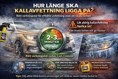 Hur länge kallavfettning ska verka – 2–3 minuter utan att torka in på lacken.