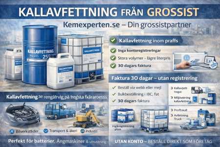 Kallavfettning för professionell rengöring av fordon och maskiner.