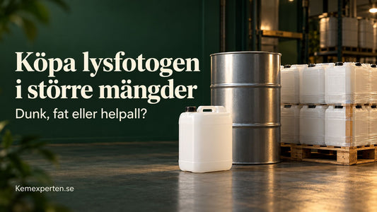 Köpa lysfotogen i större mängder – dunk, fat eller helpall.