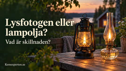Fotogenlykta och oljelampa utomhus – lysfotogen eller lampolja.