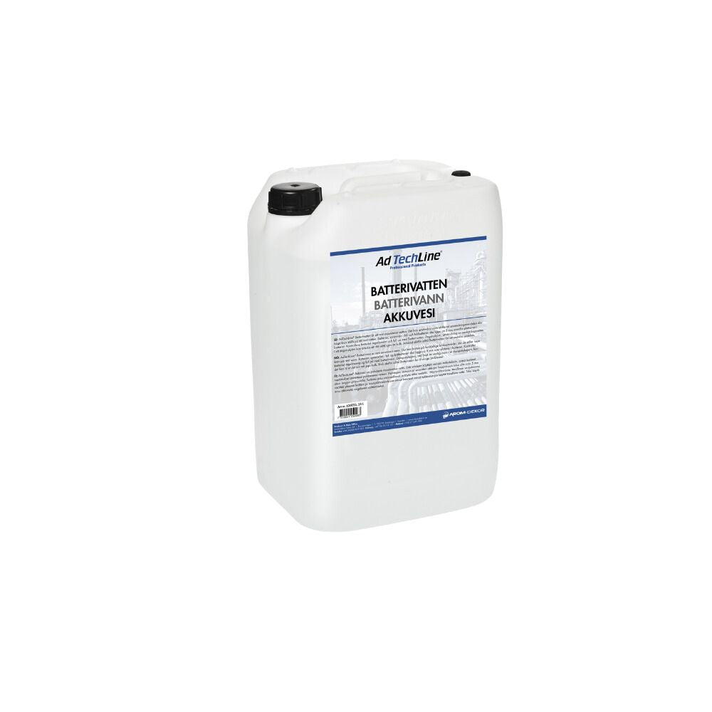 AdTechLine® Batterivatten 25L - avjoniserat vatten för batterier & apparater.