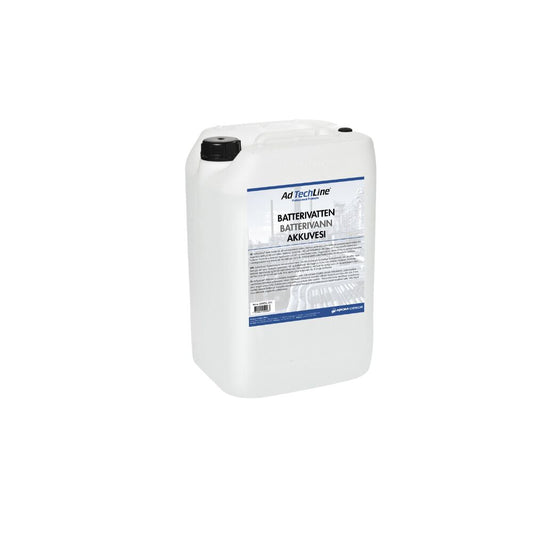 AdTechLine® Batterivatten 25L - avjoniserat vatten för batterier & apparater.