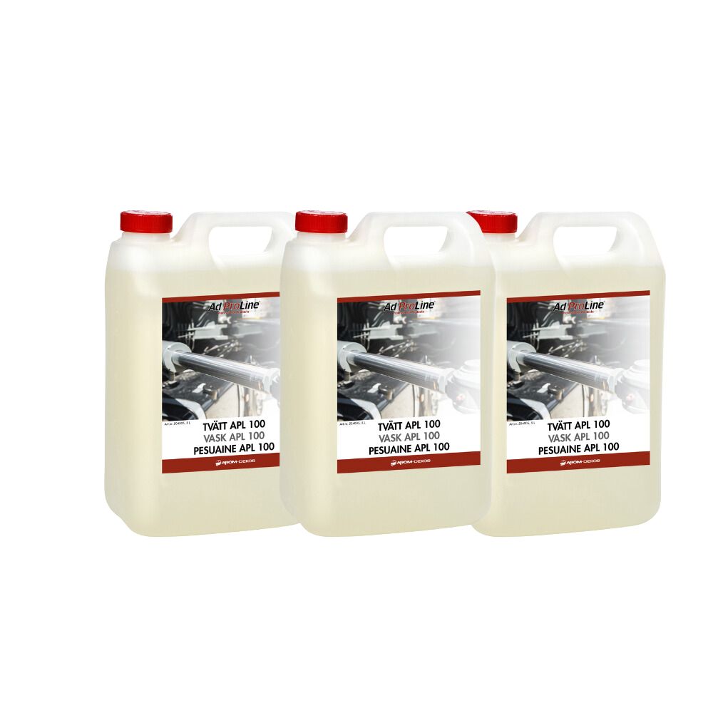 AdProLine® Tvätt APL 100 3x5L - högalkalisk rengöring för maskiner & golv.