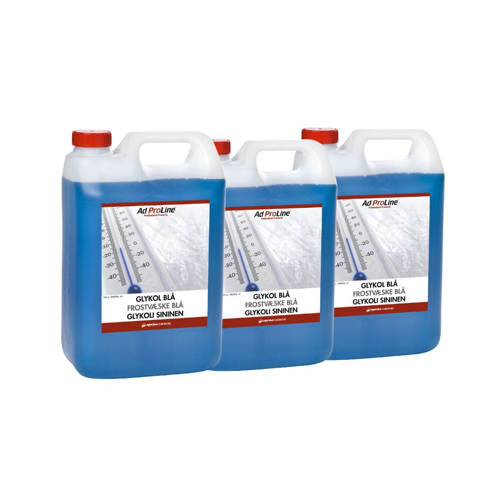 AdProLine® Glykol Blå 3x4 liter, högpresterande frysskydd och korrosionsskydd för motorer