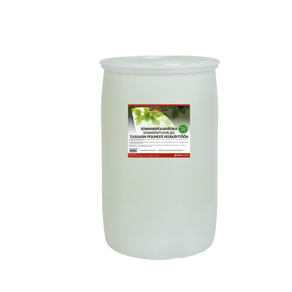 AdProLine® Sommarspolarvätska 210L: Effektiv mot smuts och insekter, frostskydd till -5°C.