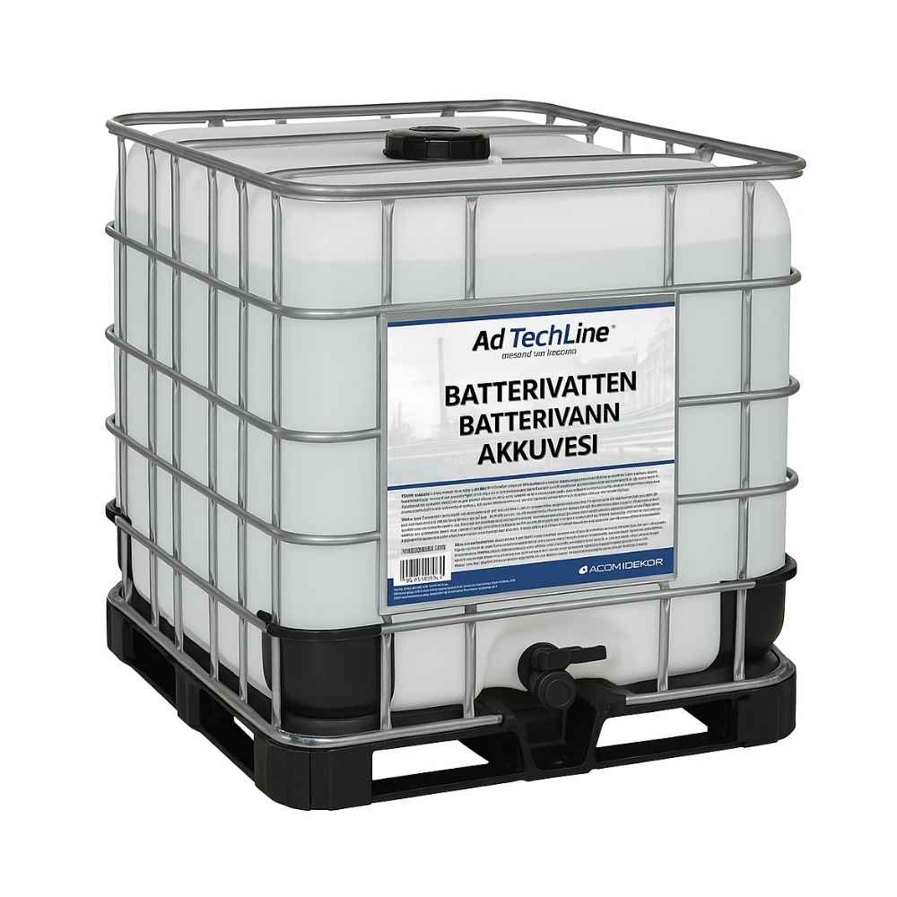 Batterivatten 1000 liter, avjoniserat och kalkfritt, fri frakt och snabb leverans.