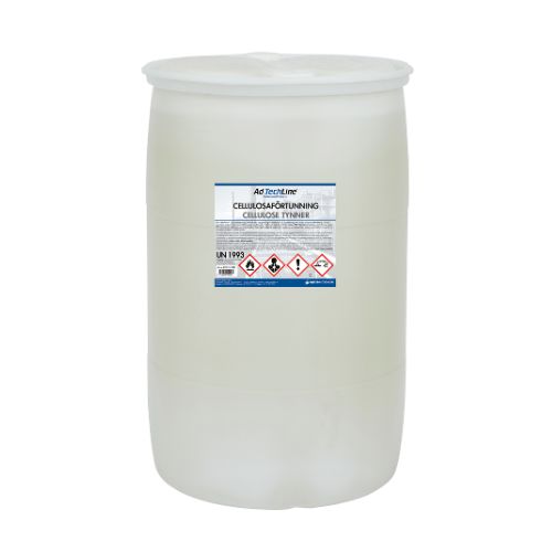 Cellulosaförtunning 210 Liter, en kraftfull lösning för förtunning och rengöring av plast-, metall- och lackytor samt målarverktyg.