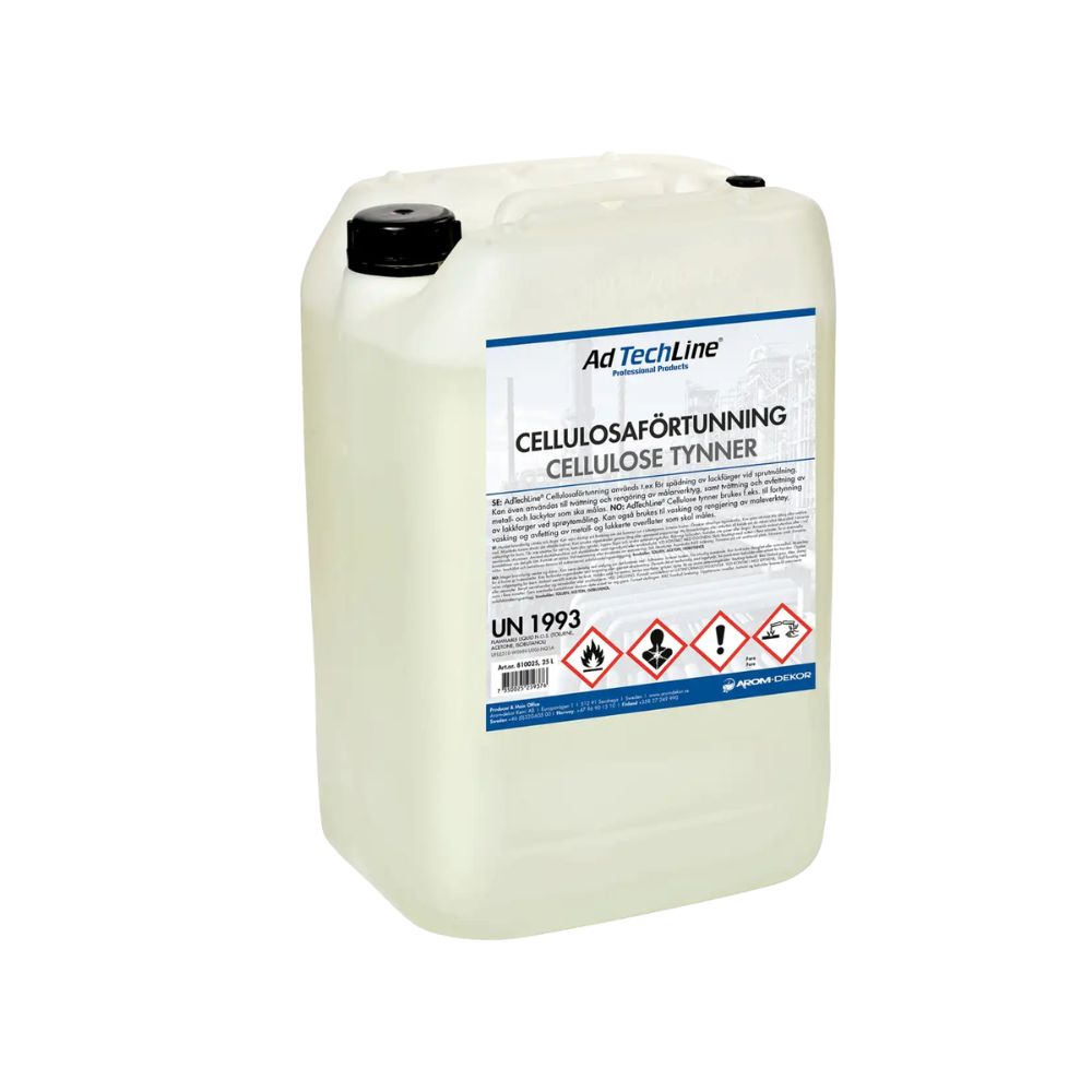 AdTechLine Cellulosaförtunning 25L – högpresterande förtunning för rengöring, ytförberedelse och borttagning av oljebaserade fläckar