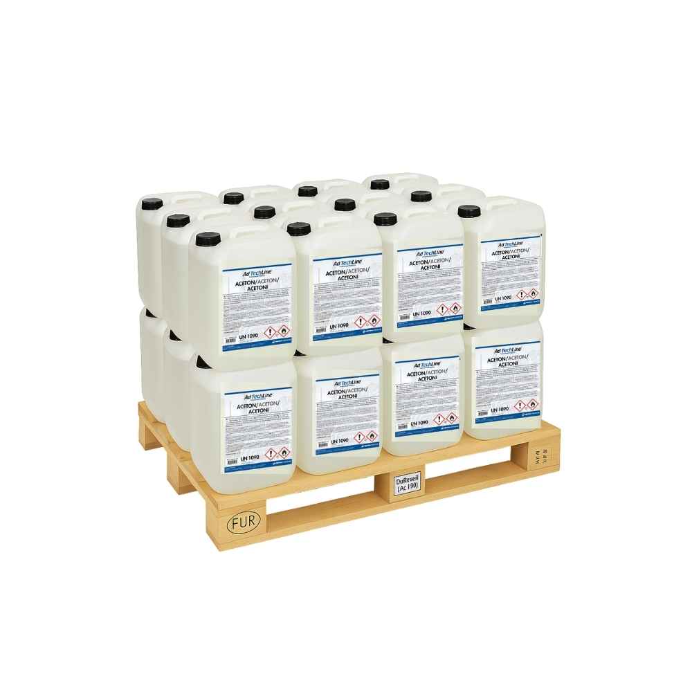 AdTechLine® Aceton 600L – Rengöring och förtunning för polyester och plastytor, levereras på helpall med fri frakt.