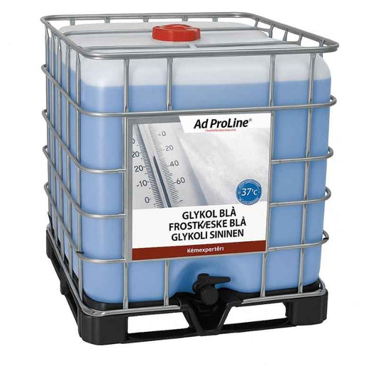 AdProLine® Glykol Blå 1000L -37°C – Färdigblandad kylarglykol för alla vätskekylda motorer med effektivt frost- och korrosionsskydd