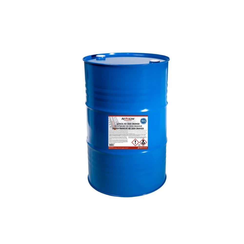 210L fat med AdProLine Glykol HD OEM Orange – färdigblandad kylvätska för verkstad och åkeri