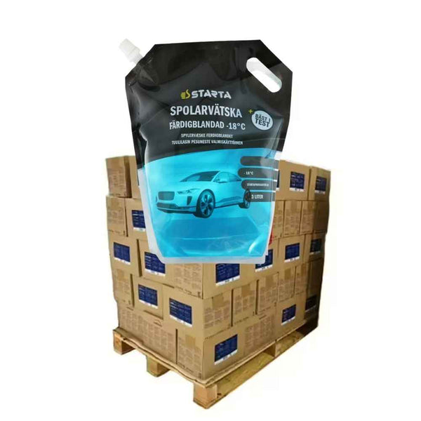 STARTA Spolarvätska Färdigblandad -18°C 3L påse, helpall med 192 förpackningar
