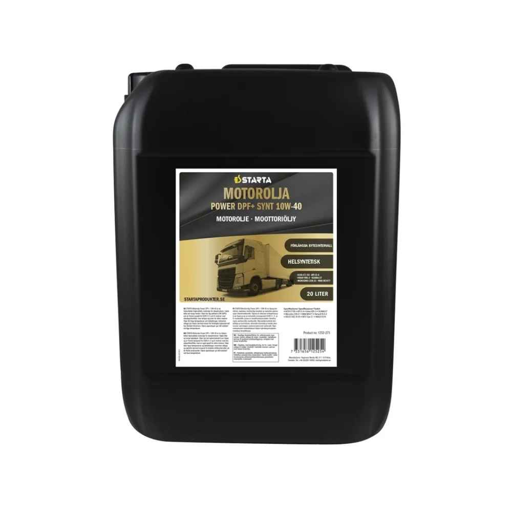 STARTA Motorolja Power DPF+ Synt 10W-40 20l - helsyntetisk motorolja för dieselmotorer med partikelfilter