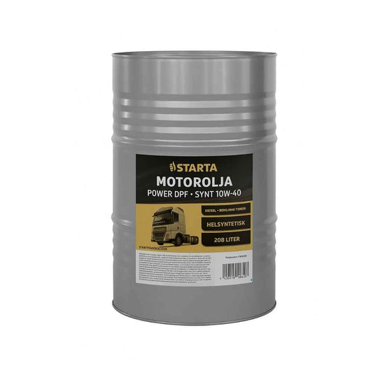 STARTA Motorolja Power DPF+ 10W-40 208L – helsyntetisk dieselmotorolja i fat för fordon med partikelfilter