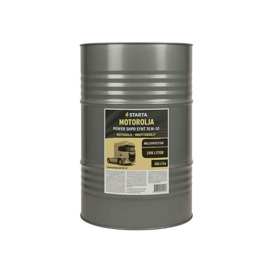 Scania STARTA SHPD Synt 10W-30 208L – helsyntetisk dieselolja i fat för krävande drift