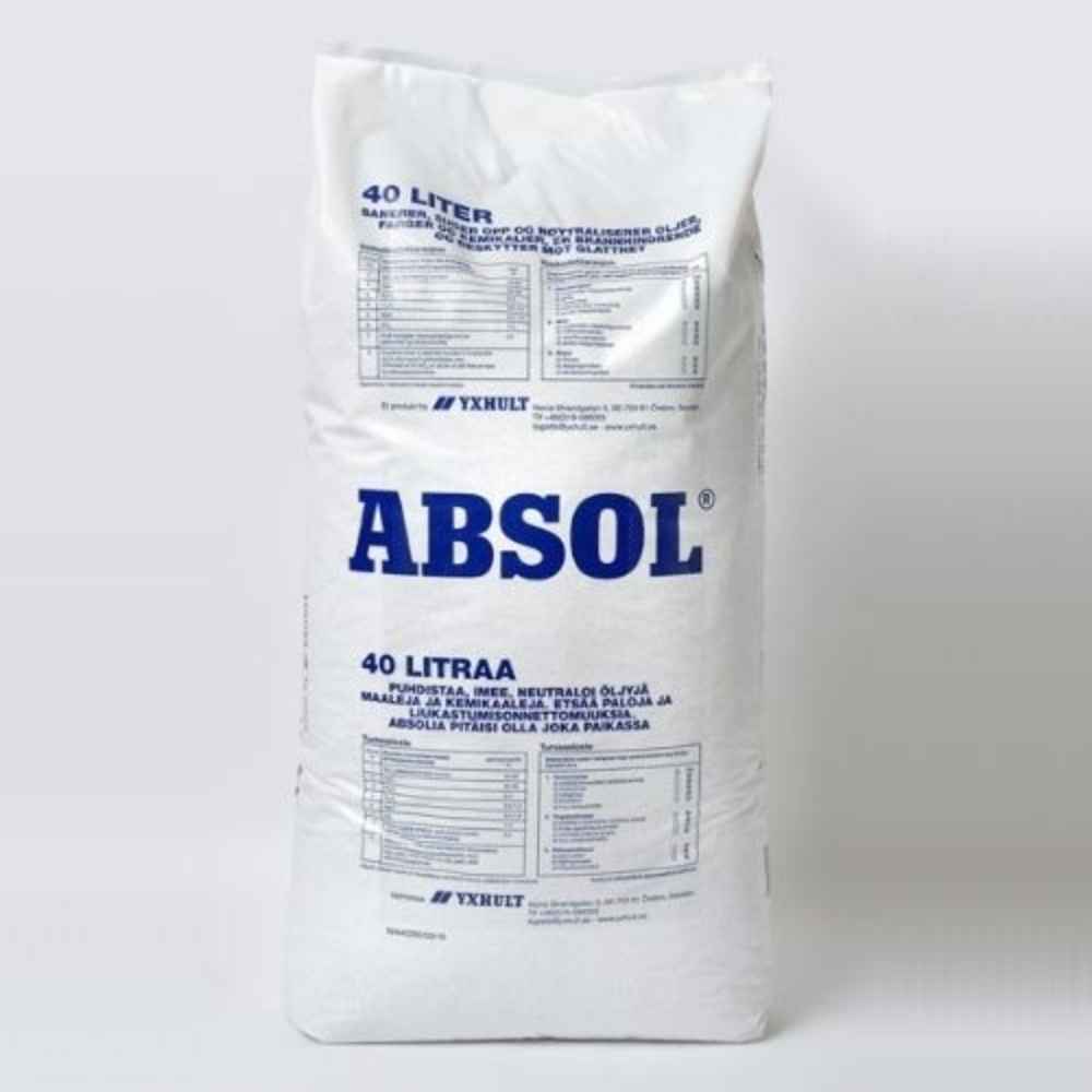 Absorbent Absol ABSOL Blå 40L Säck – Absorbent Helpall 21x40L Fri Frakt – Kemexperten