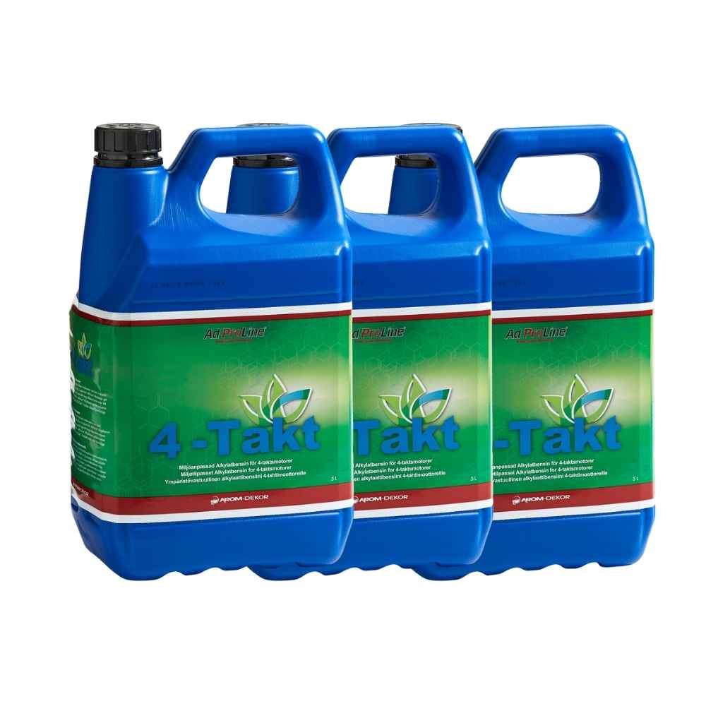 AdProLine® Alkylatbensin, 4-takt, extra rent bränsle med hög prestanda och renare förbränning, miljövänligare val. 3x5 liter