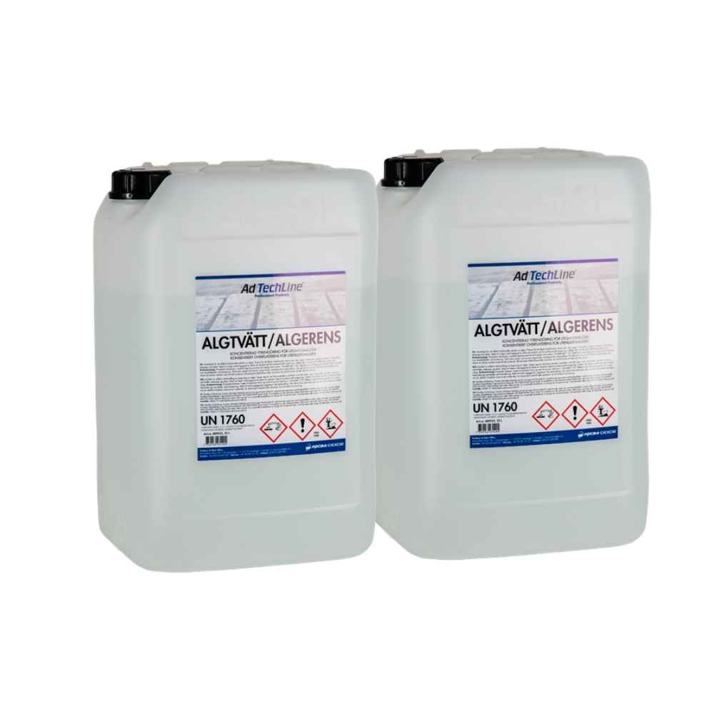 Algtvätt 2x25l– koncentrerad alg- och ytrengöring för effektiv rengöring av utomhusytor