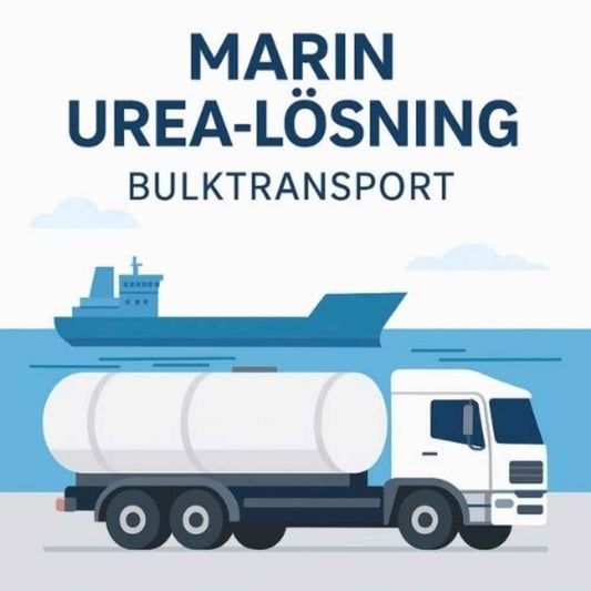 Marin urea-lösning bulktransport i tankbil – miljövänlig reduktion av kväveoxidutsläpp för fartyg.